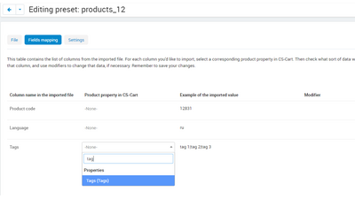 Import/Export product tags  add-on 4 