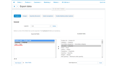 Import/Export product tags  add-on 3 