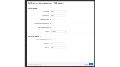 Export to yandex market YML-format with categories selection 3 