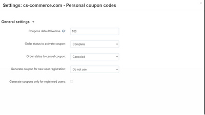 Personal coupon codes add-on 4 