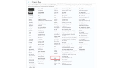 Import/Export product tags  add-on 2 
